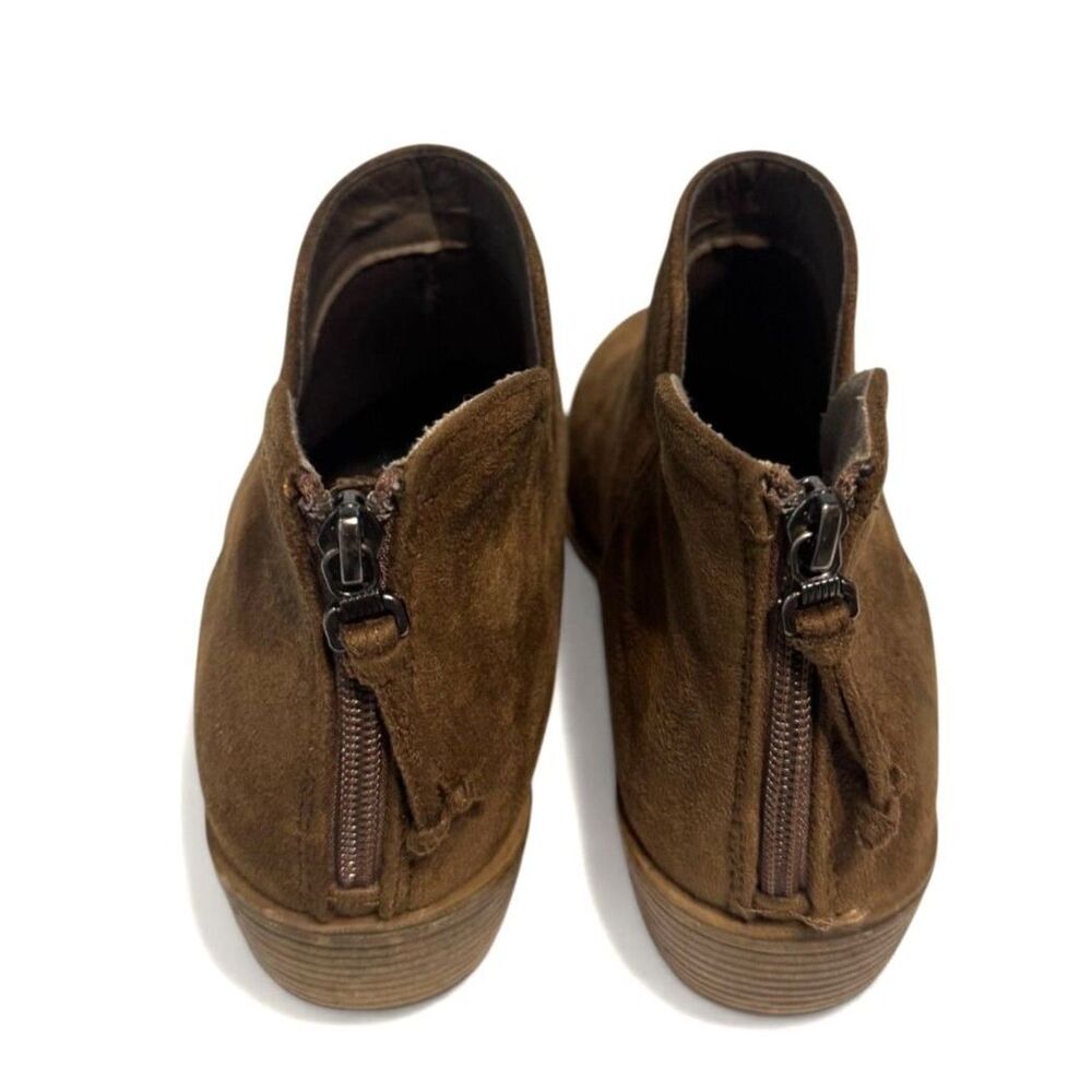 Ninetin Gel Booties Women's 11 Brown Faux Suede Back Heel Zipper Ankle Boots - Picture 4 of 6